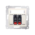 Simon 54 WMDG-02000x-041 Gniazdo głośnikowe 2-krotne z polem opisowym (moduł). Przekrój przewodów dla wejścia i wyjścia 2,5 mm2; kremowy