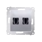 Simon 54 WMDH-0XXXX2-043 Gniazdo HDMI podwójne (moduł); srebrny mat