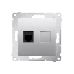 Simon 54 WMDT-0010xx-043 Gniazdo telefoniczne pojedyncze RJ12 (moduł); srebrny mat