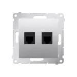 Simon 54 WMDT-0020xx-043 Gniazdo telefoniczne podwójne RJ12 (moduł); srebrny mat