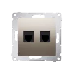 Simon 54 WMDT-0020xx-044 Gniazdo telefoniczne podwójne RJ12 (moduł); złoty mat