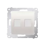 Simon 54 WMDK-P2xxxx-041 Pokrywa gniazd teleinformatycznych na Keystone płaska podwójna (moduł); kremowy