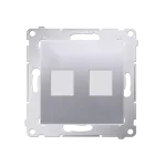 Simon 54 WMDK-P2xxxx-043 Pokrywa gniazd teleinformatycznych na Keystone płaska podwójna (moduł); srebrny mat