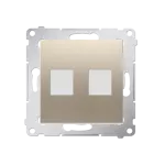 Simon 54 WMDK-P2xxxx-044 Pokrywa gniazd teleinformatycznych na Keystone płaska podwójna (moduł); złoty mat