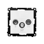 Simon 55 WMDA-021006-111 Gniazdo antenowe R-TV-SAT przelotowe 7 dB (moduł). 1x Wejście: 5 MHz÷2,4 GHz; Biały mat