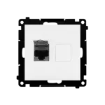 Simon 55 WMDA-P93xx5-111 Gniazdo komputerowe pojedyncze RJ45 kategoria 6, ekranowane z przesłoną przeciwkurzową (moduł); Biały mat
