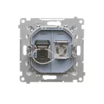 Simon 55 WMDA-12xxxx-143 Gniazdo antenowe typu „F” + RJ45 kat.6 (moduł); Aluminium mat