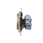 Simon 55 WMDW-001111-144 Gniazdko wtyczkowe bez uziemienia z przesłonami (moduł) 16 A, 250 V~, szybkozłącza; Szampański mat