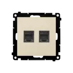 Simon 55 WMDA-P92xx4-144 Gniazdo telefoniczne podwójne RJ12 (moduł); Szampański mat