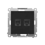 Simon 55 WMDA-P92xx4-149 Gniazdo telefoniczne podwójne RJ12 (moduł); Czarny mat