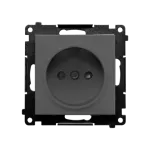 Simon 55 WMDW-001111-116 Gniazdko wtyczkowe bez uziemienia z przesłonami (moduł) 16 A, 250 V~, szybkozłącza; Grafitowy mat