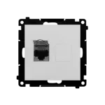 Simon 55 WMDA-P93xx5-143 Gniazdo komputerowe pojedyncze RJ45 kategoria 6, ekranowane z przesłoną przeciwkurzową (moduł); Aluminium mat
