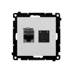 Simon 55 WMDA-P93xx6-143 Gniazdo komputerowe podwójne RJ45 kategoria 6, ekranowane z przesłoną przeciwkurzową (moduł); Aluminium mat
