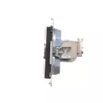 Simon 55 WMDA-P93xx6-149 Gniazdo komputerowe podwójne RJ45 kategoria 6, ekranowane z przesłoną przeciwkurzową (moduł); Czarny mat