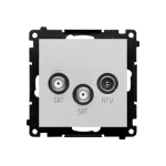 Simon 55 WMDA-021007-143 Gniazdo antenowe satelitarne podwójne SAT-SAT-RTV (moduł). 2x Wejście: 5 MHz÷2,4 GHz; Aluminium mat