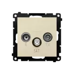 Simon 55 WMDA-021006-144 Gniazdo antenowe R-TV-SAT przelotowe 7 dB (moduł). 1x Wejście: 5 MHz÷2,4 GHz; Szampański mat