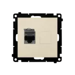 Simon 55 WMDA-P93xx5-144 Gniazdo komputerowe pojedyncze RJ45 kategoria 6, ekranowane z przesłoną przeciwkurzową (moduł); Szampański mat