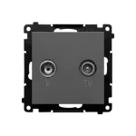 Simon 55 WMDA-021003-116 Gniazdo antenowe R-TV zakończeniowe 10 dB do gniazd przelotowych (moduł). 1x Wejście: 5÷862 MHz; Grafitowy mat