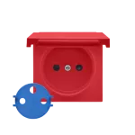 Simon 55 WMDW-TGD1ZP-AB122 Pokrywa gniazda wtyczkowego pojedynczego z kluczem DATA do: SGZ1CM/ SGZ1M; Antybakteryjny; czerwony