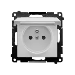Simon 55 WMDW-50122x-114 Gniazdo wtyczkowe do wersji IP44 bez uszczelki (moduł) 16 A, 250 V~, szybkozłącza. Klapka w kolorze pokrywy; Jasnoszary mat