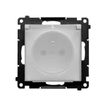 Simon 55 WMDW-50122x-114A Gniazdo wtyczkowe do wersji IP44 bez uszczelki (moduł) 16 A, 250 V~, szybkozłącza. Klapka transparentna; Jasnoszary mat