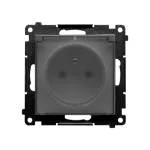 Simon 55 WMDW-50122x-116A Gniazdo wtyczkowe do wersji IP44 bez uszczelki (moduł) 16 A, 250 V~, szybkozłącza. Klapka transparentna; Grafitowy mat