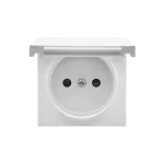 Simon 55 WMDW-P0121x-111 Pokrywa gniazda wtyczkowego pojedynczego z klapką w kolorze pokrywy do: SGZ1CM, SGZ1M; Biały mat