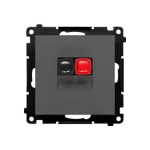 Simon 55 WMDG-01100x-116 Gniazdo głośnikowe 1-krotne (moduł). Przekrój przewodów dla wejścia i wyjścia 2,5 mm2; Grafitowy mat