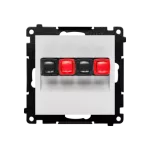 Simon 55 WMDG-01200x-114 Gniazdo głośnikowe 2-krotne (moduł). Przekrój przewodów dla wejścia i wyjścia 2,5 mm2; Jasnoszary mat