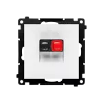 Simon 55 WMDG-01100x-111 Gniazdo głośnikowe 1-krotne (moduł). Przekrój przewodów dla wejścia i wyjścia 2,5 mm2; Biały mat