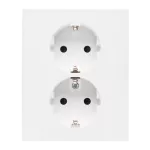 Simon 55 WMEW-22411E-111 Gniazdo Schuko z przesłonami podwójne 16 A, 250 V~, zaciski śrubowe; Biały mat