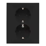 Simon 55 WMEW-22411E-149 Gniazdo Schuko z przesłonami podwójne 16 A, 250 V~, zaciski śrubowe; Czarny mat