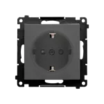 Simon 55 WMDW-021111-116 Gniazdo Schuko z przesłonami (moduł) 16 A, 250 V~, szybkozłącza; Grafitowy mat