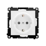 Simon 55 WMDW-021111-111 Gniazdo Schuko z przesłonami (moduł) 16 A, 250 V~, szybkozłącza; Biały mat
