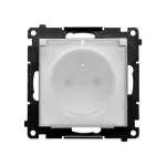 Simon 55 WMDW-50122x-111A Gniazdo wtyczkowe do wersji IP44 bez uszczelki (moduł) 16 A, 250 V~, szybkozłącza. Klapka transparentna; Biały mat