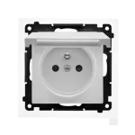 Simon 55 WMDW-50123x-114 Gniazdo wtyczkowe do wersji IP44 z uszczelką (moduł) 16 A, 250 V~, szybkozłącza. Klapka w kolorze pokrywy; Jasnoszary mat