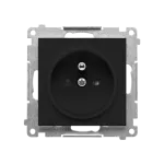 Simon 55 WMDW-0011S2-149 Gniazdo wtyczkowe pojedyncze z uziemieniem i przesłonami (moduł) 16 A, 250 V~, szybkozłącza; Czarny mat