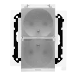 Simon 55 WMDW-00200O-111A Gniazdo wtyczkowe podwójne do wersji IP44 z uszczelką (moduł) 16 A, 250 V~, szybkozłącza. Klapka transparentna; Biały mat
