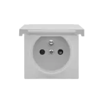 Simon 55 WMDW-P0121x-143 Pokrywa gniazda wtyczkowego pojedynczego z klapką w kolorze pokrywy do: SGZ1CM, SGZ1M; Aluminium mat