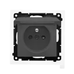 Simon 55 WMDW-50123x-116 Gniazdo wtyczkowe do wersji IP44 z uszczelką (moduł) 16 A, 250 V~, szybkozłącza. Klapka w kolorze pokrywy; Grafitowy mat
