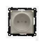 Simon 55 WMDW-50123x-144A Gniazdo wtyczkowe do wersji IP44 z uszczelką (moduł) 16 A, 250 V~, szybkozłącza. Klapka transparentna; Szampański mat