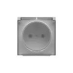 Simon 55 WMDW-P0121x-143A Pokrywa gniazda wtyczkowego pojedynczego z klapką transparentą do: SGZ1CM, SGZ1M; Aluminium mat