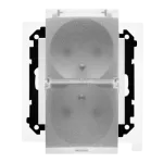 Simon 55 WMDW-00200O-114A Gniazdo wtyczkowe podwójne do wersji IP44 z uszczelką (moduł) 16 A, 250 V~, szybkozłącza. Klapka transparentna; Jasnoszary mat