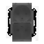 Simon 55 WMDW-00200O-116A Gniazdo wtyczkowe podwójne do wersji IP44 z uszczelką (moduł) 16 A, 250 V~, szybkozłącza. Klapka transparentna; Grafitowy mat