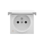 Simon 55 WMDW-P0121x-AB111 Pokrywa gniazda wtyczkowego pojedynczego z klapką w kolorze pokrywy do: SGZ1CM, SGZ1M; Antybakteryjny; Biały mat