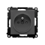 Simon 55 WMDW-0011S2-116 Gniazdo wtyczkowe pojedyncze z uziemieniem i przesłonami (moduł) 16 A, 250 V~, szybkozłącza; Grafitowy mat
