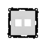 Simon 55 WMDA-P91xx3-143 Pokrywa gniazd teleinformatycznych na Keystone płaska podwójna (moduł); Aluminium mat