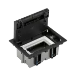 Simon Connect TSC-SF170-14 Puszka podłogowa 1-modułowa, 2x K45, gł. 70mm + SM102/9; szary grafit