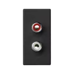 Simon Connect TSC-K101B-14 Płytka K45/2 złącz 2x RCA (CINCH) 22,5x45mm + wkłady; zaciski śrubowe; czarny