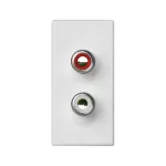 Simon Connect TSC-K101B-9 Płytka K45/2 złącz 2x RCA (CINCH) 22,5x45mm + wkłady; zaciski śrubowe; czysta biel